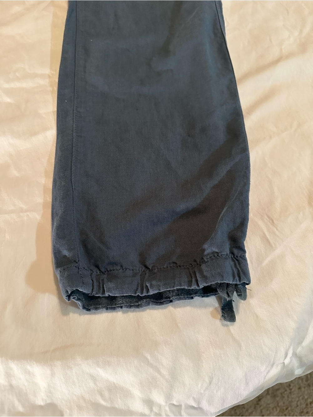 H&M LOGG Linen Casual Drawstring Jogger Pants in Slate Blue 32 - Picture 7 of 12